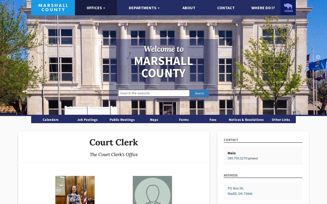 Marshall County court records and booking disposition source